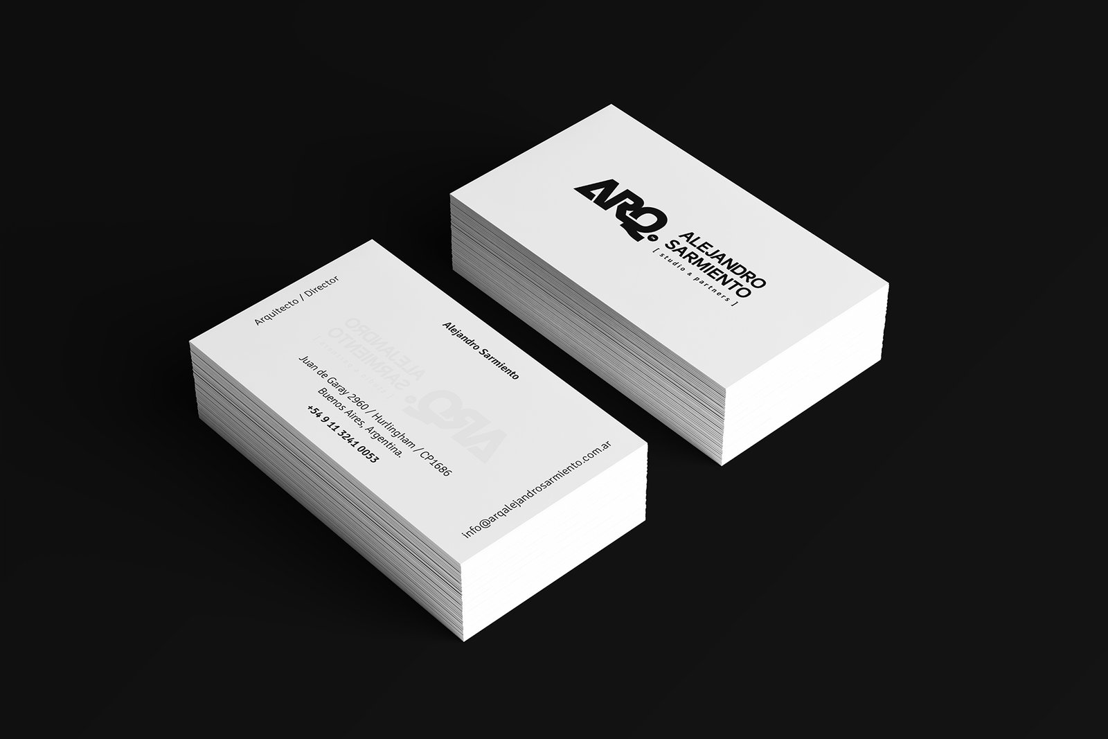 ARQ. Alejandro Sarmiento — piezas impresas